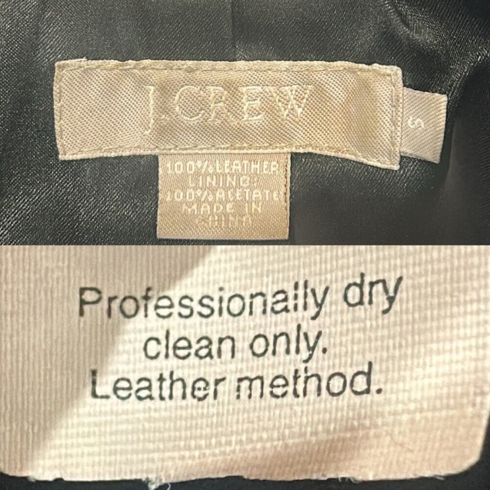 Vintage Y2K J. Crew Black Leather Shacket Minimalist Preppy Heritage Old‎ Money - Picture 15 of 16